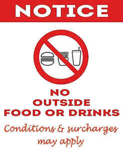 No outside food or drink